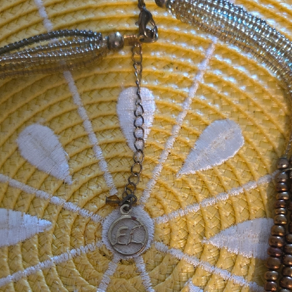 Erica Lyons Gold and Brown‎ Multi-Strand Necklace - Picture 2 of 5
